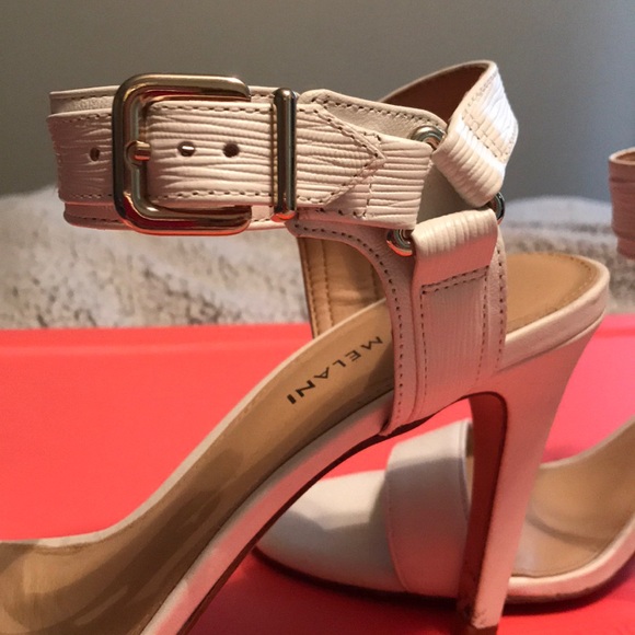 ANTONIO MELANI White Leather Strap High Heels - Picture 4 of 10